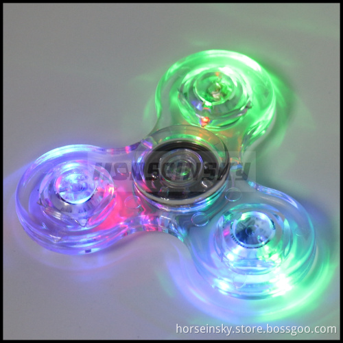 Crystal Led Light Fidget Spinner Rainbow Hand Toy Stress Release Finger Spinners